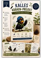 Vorschau - Arbeitsblätter - Krähen-Projekt Kindergarten | 5 Tage Kita-Projekt Natur | Krähe & Rabenvögel | Spiele, Bildkarten & Forscherideen - Deckblatt