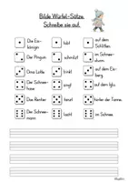 Vorschau - Arbeitsblätter - Würfel-Sätze Winter | Deutsch Klasse 2 | Satzbildung - Seite 2