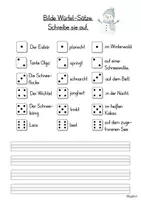 Vorschau - Arbeitsblätter - Würfel-Sätze Winter | Deutsch Klasse 2 | Satzbildung - Seite 3