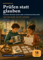 Vorschau - Stationenlernen - Medienkompetenz-Lernwerkstatt Klasse 4/5 – Fake News erkennen: 6 Stationen - Deckblatt