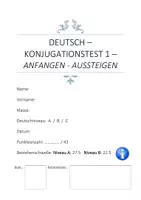 Aperçu - Feuilles d'exercices - Konjugationstest_abschreiben-aussteigen - Page de couverture