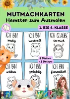 Vorschau - Mal- und Bastelvorlagen - Mutmachkarten zum Ausmalen | Hamster-Motive & positive Affirmationen | Klasse 1–4 - Deckblatt
