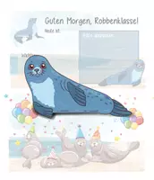 Vorschau - Poster - Digitale Tafelbilder: Begrüßung Robbenklasse - Deckblatt