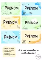 Aperçu - Affichage - Etiquettes prénoms modifiables 2026-2027 (les insectes) - Page 2