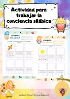 Vista previa - Hojas de trabajo - Actividad para trabajar la conciencia silábica - Portada