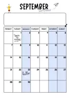 Aperçu - Autre type de ressources - Calendriers année scolaire 2026-2027 (en anglais) - Page de couverture