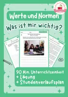 Vorschau - Stundenentwürfe - Werte und Normen | Ethik Klasse 7–9 - Deckblatt
