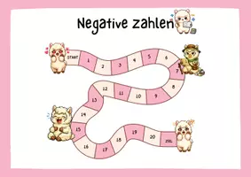 Vorschau - Arbeitsblätter - Brettspiel negative Zahlen - Deckblatt