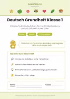 Vorschau - Arbeitsblätter - Grundheft Deutsch - Kl. 1 - Seite 1