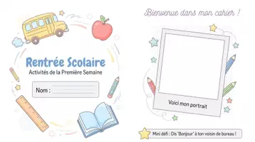 Aperçu - Feuilles d'exercices - Rentrée Scolaire Cahier : Activités de la Première Semaine - Page 1