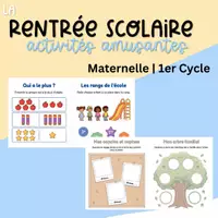 Aperçu - Feuilles d'exercices - Cahier d'activités amusantes - Rentrée scolaire - Page de couverture