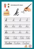Vorschau - Arbeitsblätter - Schreibschrift Arbeitsblätter zu k - Deckblatt
