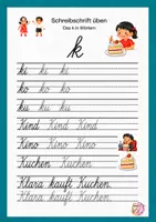 Vorschau - Arbeitsblätter - Schreibschrift Arbeitsblätter zu k - Seite 1