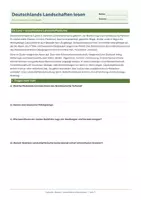 Vorschau - Arbeitsblätter - Arbeitsblatt Erdkunde Klasse 5 – Landschaften in Deutschland - Deckblatt