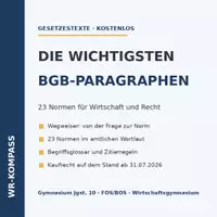 Vorschau - Arbeitsblätter - BGB-Paragraphen für Wirtschaft & Recht - Deckblatt