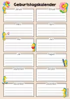 Vorschau - Mal- und Bastelvorlagen - Seepferdchenklasse - Geburtstagskalender (Klassentier) - Seite 2