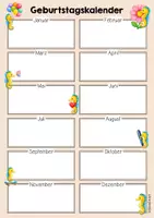 Vorschau - Mal- und Bastelvorlagen - Seepferdchenklasse - Geburtstagskalender (Klassentier) - Seite 3