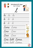 Vorschau - Arbeitsblätter - Schreibschrift Arbeitsblatt l - Deckblatt