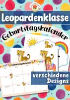 Vorschau - Mal- und Bastelvorlagen - Leopardenklasse - Geburtstagskalender (Klassentier) - Deckblatt