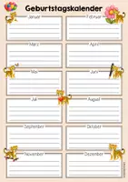 Vorschau - Mal- und Bastelvorlagen - Leopardenklasse - Geburtstagskalender (Klassentier) - Seite 2