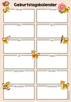 Vorschau - Mal- und Bastelvorlagen - Leopardenklasse - Geburtstagskalender (Klassentier) - Seite 3