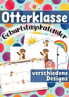 Vorschau - Mal- und Bastelvorlagen - Otterklasse - Geburtstagskalender (Klassentier) - Deckblatt