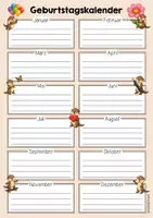 Vorschau - Mal- und Bastelvorlagen - Otterklasse - Geburtstagskalender (Klassentier) - Seite 2