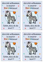 Vorschau - Anderer Materialtyp - Willkommenskarten Zebraklasse – Schön, dass du da bist! | Klassentier Zebra | Grundschule - Seite 3