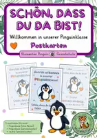 Vorschau - Anderer Materialtyp - Willkommenskarten Pinguinklasse – Schön, dass du da bist! | Klassentier Pinguin | Grundschule - Deckblatt