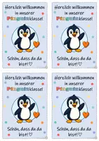 Vorschau - Anderer Materialtyp - Willkommenskarten Pinguinklasse – Schön, dass du da bist! | Klassentier Pinguin | Grundschule - Seite 3