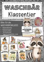 Vorschau - Anderer Materialtyp - Klassentier Waschbär Waschbärenklasse - Deckblatt