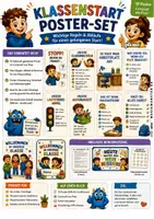 Vorschau - Fördermaterial/Inklusion - KLASSENSTART - POSTER - KLASSENREGELN - qlixu - Deckblatt
