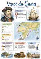 Vorschau - Arbeitsblätter - Lernplakat + Arbeitsblätter zum Thema "Vasco da Gama" + Lösung & MP3 + Mindmap + Infografik - Deckblatt