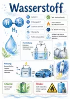 Vorschau - Arbeitsblätter - Lernposter + Arbeitsblatt "Wasserstoff" + Onlineübung & MP3 + Mindmap + Infografik - Deckblatt