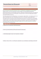 Vorschau - Arbeitsblätter - Arbeitsblatt Erdkunde Klasse 5 – Urlaub und Tourismus in Deutschland - Deckblatt
