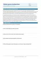 Vorschau - Arbeitsblätter - Arbeitsblatt Erdkunde Klasse 5 – Wetter beobachten und beschreiben - Deckblatt