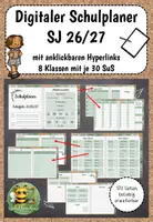 Vorschau - Lehrpläne/Lehrermaterial - Digitaler Schulplaner / Lehrerplaner 2026 / 2027 - Deckblatt