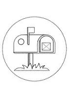 Vorschau - Arbeitsblätter - runde Prickelbilder / Fensterbilder: Briefkästen - Grundschule - Bastelvorlagen - Seite 1