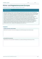 Vorschau - Arbeitsblätter - Arbeitsblatt Erdkunde Klasse 6 – Klima- und Vegetationszonen Europas - Deckblatt