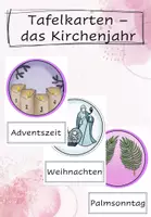 Vorschau - Arbeitsblätter - Tafelkarten Feste im Kirchenjahr - das Kirchenjahr (ev.) - Deckblatt