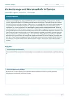 Vorschau - Arbeitsblätter - Arbeitsblatt Erdkunde Klasse 6 – Verkehrswege und Warenverkehr in Europa - Deckblatt