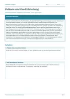Vorschau - Arbeitsblätter - Arbeitsblatt Erdkunde Klasse 6 – Vulkane und ihre Entstehung - Deckblatt