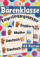 Vorschau - Präsentationen/Tafelbilder - Bärenklasse - Tagestransparenz (Klassentier) - Deckblatt