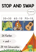 Vorschau - Aufgabenkarten - STOP AND SWAP - Kopfrechenspiel Zehnerzahlen ZR 100 - Deckblatt