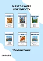 Vorschau - Arbeitsblätter - NEW YORK Guess The Word - VOCABULARY GAME - More 4 Unit 3 Big Apple - Deckblatt