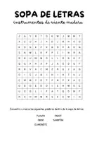 Vista previa - Hojas de trabajo - SOPA DE LETRAS-FAMILIAS DE INSTRUMENTOS - página 1