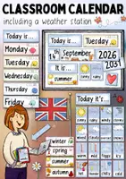 Vorschau - Poster - Calendar & Weather Manager / Tafelkalender Englisch - Deckblatt