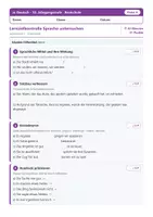 Vorschau - Klassenarbeiten - Lernzielkontrollen Deutsch Realschule Klasse 10 – A/B - Deckblatt