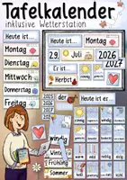 Vorschau - Präsentationen/Tafelbilder - Tafelkalender 📆 / Universal-Kalender und Wetterstation 🌧 (Update 2025/26...) Klassenzimmer Ritual - Deckblatt