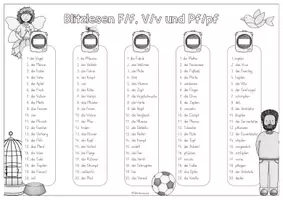Vorschau - Stationenlernen - Blitzlesen 100 Wörter mit F/f, V/v und Pf/pf - Seite 2